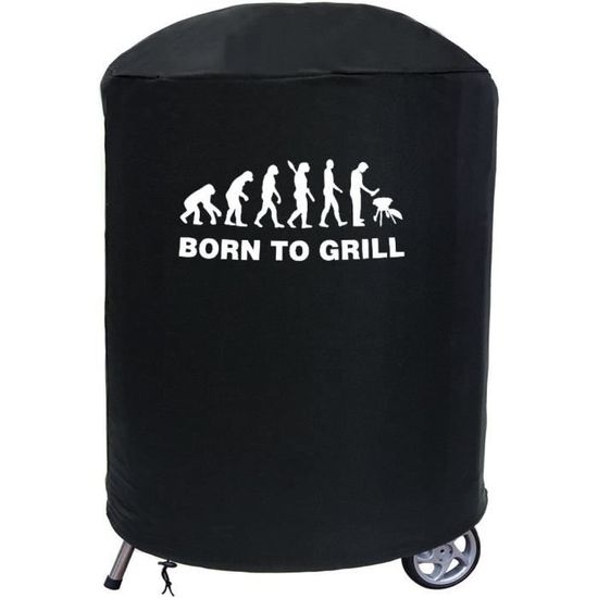 Housse De Protection Pour Barbecue Rond/Ovale Ferocity - 59-69cm X 90cm - Imperméable - Noir