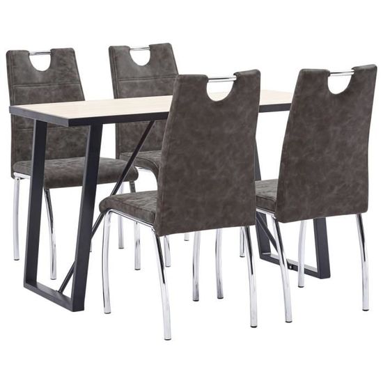 !Neuf3059Magnifique Moderne - Ensemble table à manger de 4 à 6 personnes + 4 chaises - Contemporain - Set de table à manger avec 4 C
