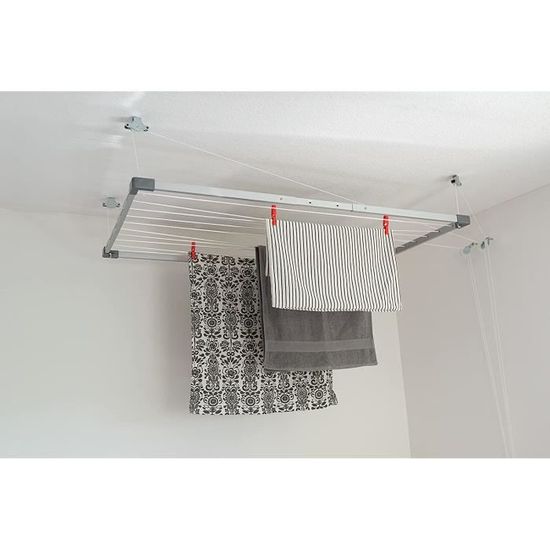 DRY-SMART Etendoir à linge de plafond extensible - Étendoir à linge de plafond - Pour baignoire, balcon, intérieur et extérieur56