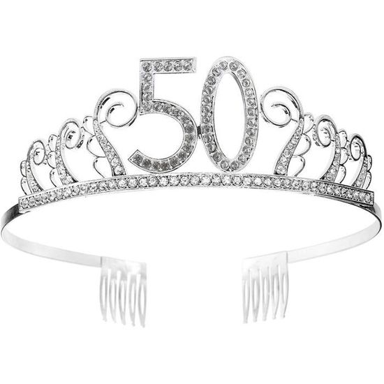 Couronne Anniversaire 70 Ans Strass Cristal Argent - Diadème Reine Pour Célébration