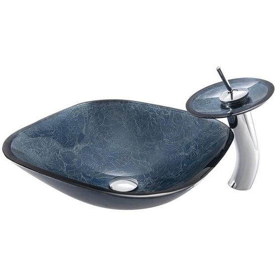 Vasque Lavabo Verre Trempé - Lave-mains 40x40 Cm - Transparent - Occasion