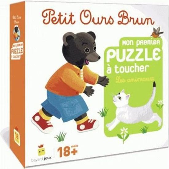 Livre - petit ours brun ; mon premier puzzle à toucher les animaux
