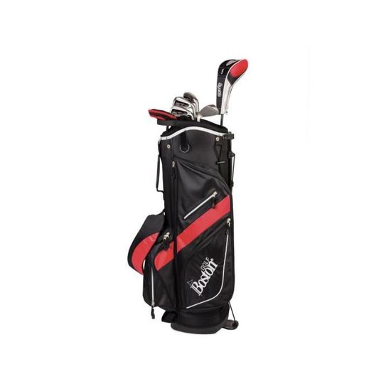 Kit (sac + 11 clubs) droitier Boston Golf canberra 8.5" 1/2 série - rouge - TU