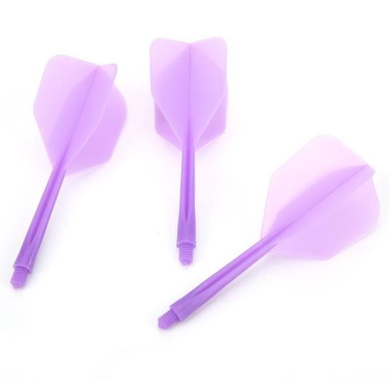 Darts Corner Flight & Stem Intégré Zero Stress | Standard Long Transparent Noir | Pour Fléchettes Compétition