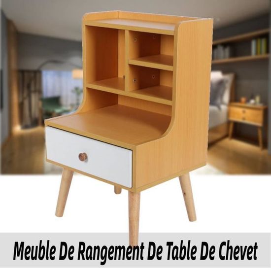 Table de chevet simple et moderne avec 3 tiroirs 40x36x56 cm gris YESMA - Maison