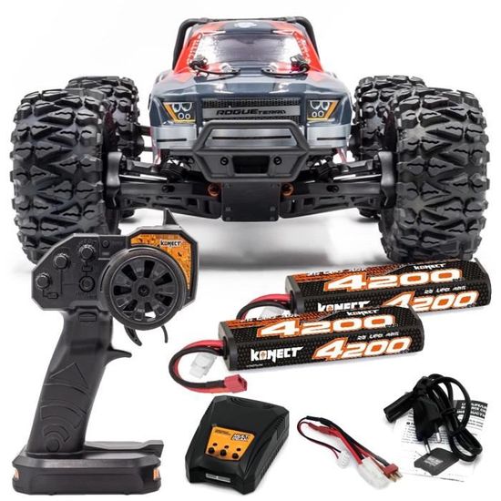 Pack Complet 4x4 Monster Truck ROGUE TERRA Rouge HOBBYTECH + 2 x LiPo 2S +  Chargeur + Piles - Cdiscount Jeux - Jouets
