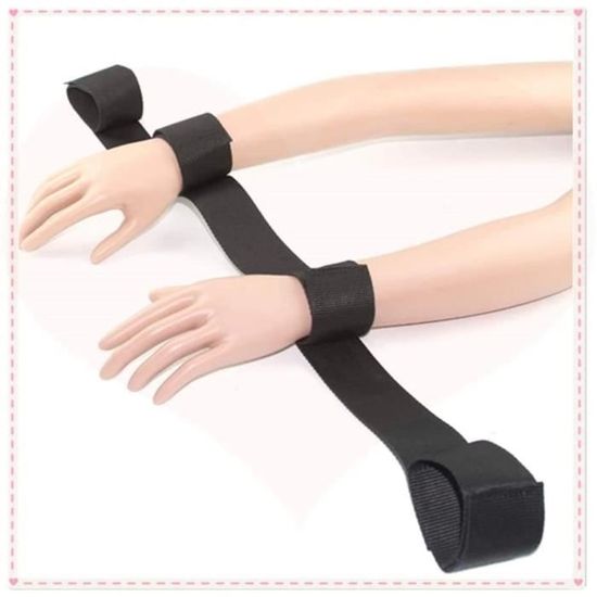 Sangles Yoga Lit PLEETS Avec Anneaux - Nylon Noir Pour Couples - Pratique Pour Chambre Ou Fitness