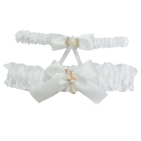 Lot De 4 Attaches Jarretelles Haut De Gamme En Satin Blanc - Fabriqué En France - Sans Étiquettes