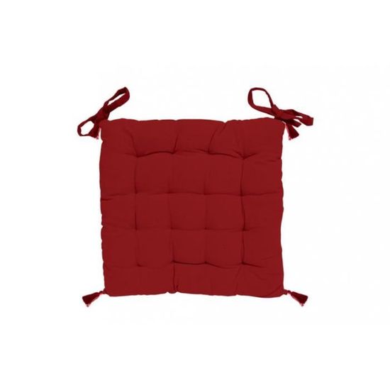 Galette De Chaise Capitonnée Alix - Coussin Siège Rembourré 5 Cm En Polyester Rouge - Confort Et Style Pour Toutes Vos Chaises - 3