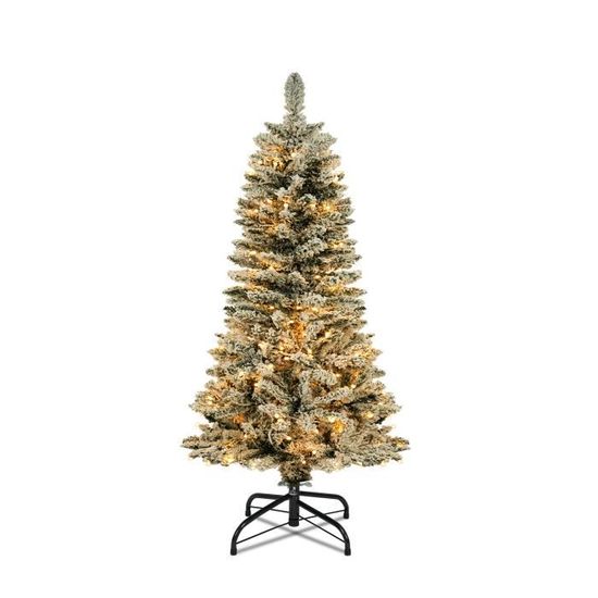 Sapin De Noël Artificiel 120cm Avec Lumineux LED, Sapin