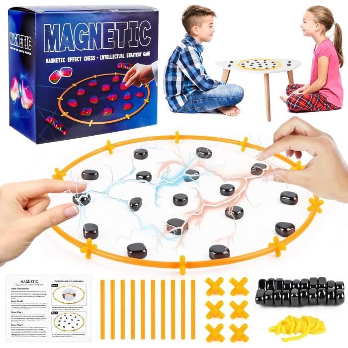 Jeu Aimant Magnetic Jeu D'echec Jeu D'Échecs Magnétique Portable - 20 Pièces Avec Plateau Eponge Et Sac De Transport Jeu Voyage Familial Jeu De Voyage Familial