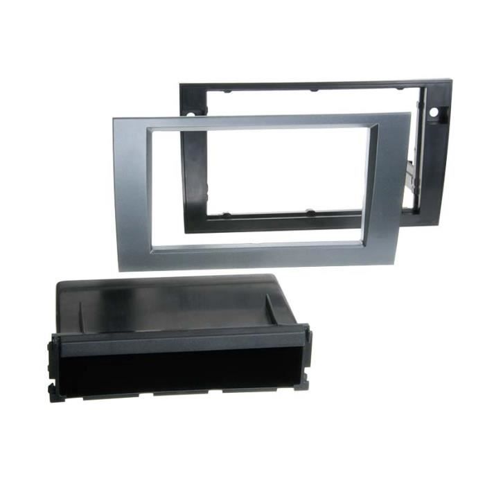 Adaptateur de façade 2-DIN avec vide poche Audi A4 /Seat Exeo anthracite