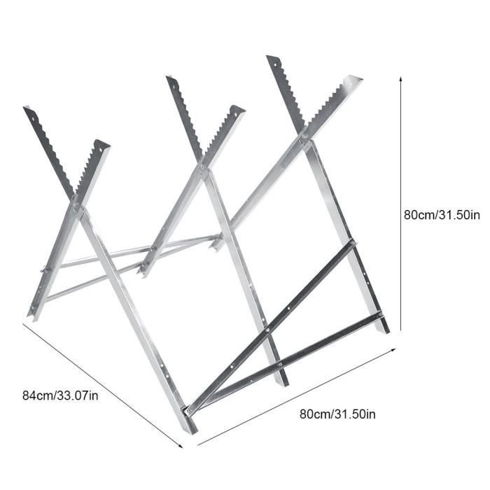 Fihero Cheval de sciage de soutien en bois 84*80*80cm pliant de coupe de rondin 150kg de capacité pour l'atelier à domicile