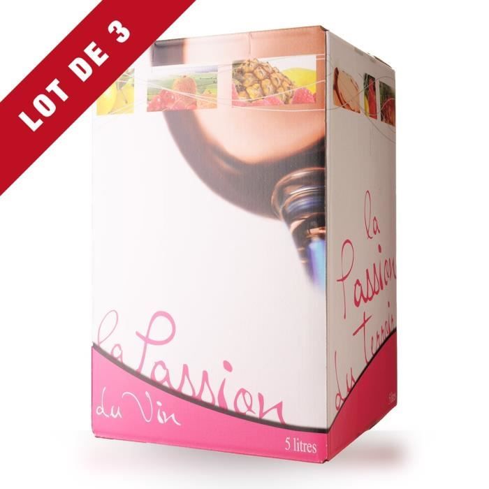 Lot de 3 - Bag-In-Box 5L Domaine de Lescure Rosé IGP Comté Tolosan - 3x500cl - Vin Rosé