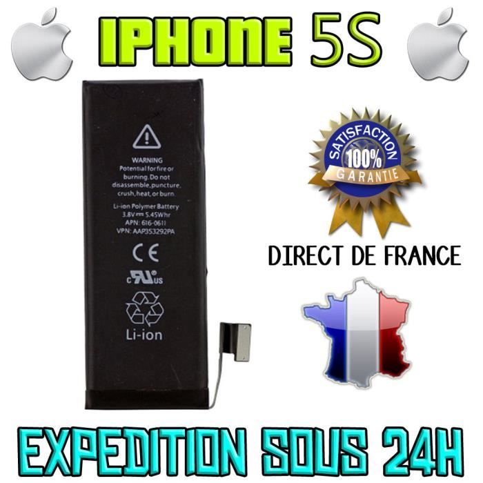 BATTERIE ORIGINALE NEUVE POUR IPHONE 5S (3,8V) • QUALITE GARANTIE 2016 •