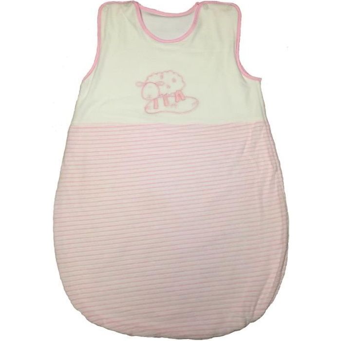 Baby-Bow Gigoteuse Douillette bébé 0-3-6 mois, blanc / rose avec theme mouton 70x48 cm