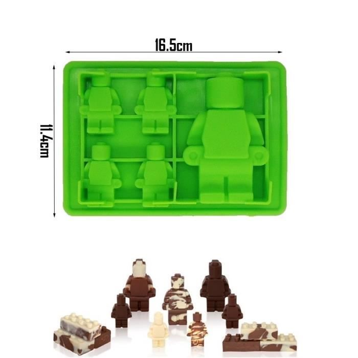 Lego moule Silicone Mini figurine Robot Outils de gâteau en forme de trou moule plateau de Cube de glace moule pour gâteau - Type 2