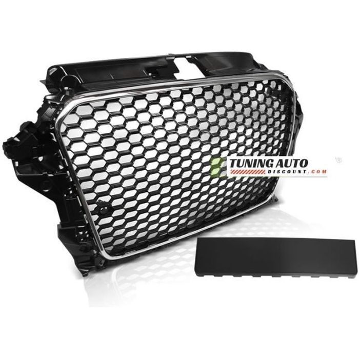 CALANDRE AUDI A3 (8V) 2012 à 2016 RS3 STYLE NOIR CHROME