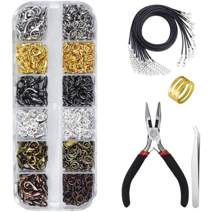 kissral Accessoires pour Bijoux DIY Kit Fabrication de Bijoux avec Boîte Plastique pour Débutants Création Manuelle Fabrication Bijo