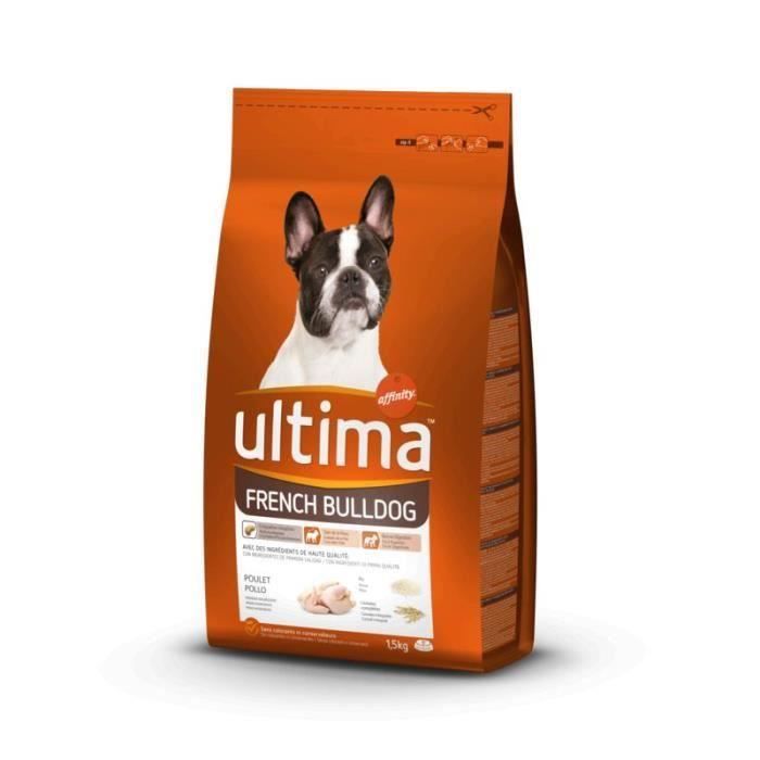 ULTIMA Croquettes French Bulldog au Poulet - Pour Chien - 3 x 1,5 kg