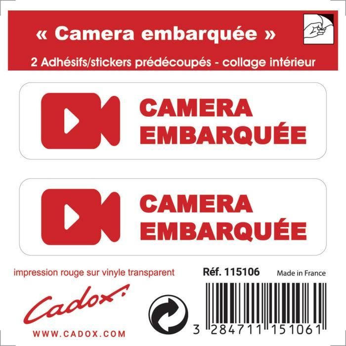 2 stickers caméra embarquée