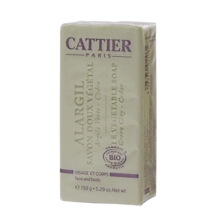 CATTIER Savon Doux Végétal Bio Alargil 150 g