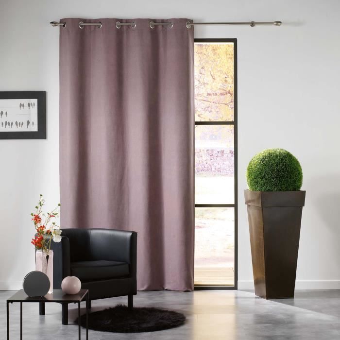 Rideau a oeillets 140 x 240 cm occultant uni mezzo Taupe