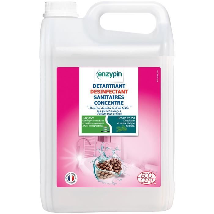 Détartrant ECOCERT - désinfectant sanitaires concentré - 5L