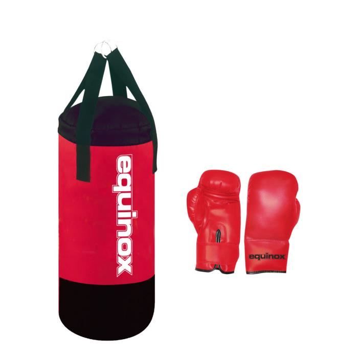 EQUINOX - Set boxe junior - sac de boxe kg 3 + gants 4 oz. - Rouge - réf BOE-001