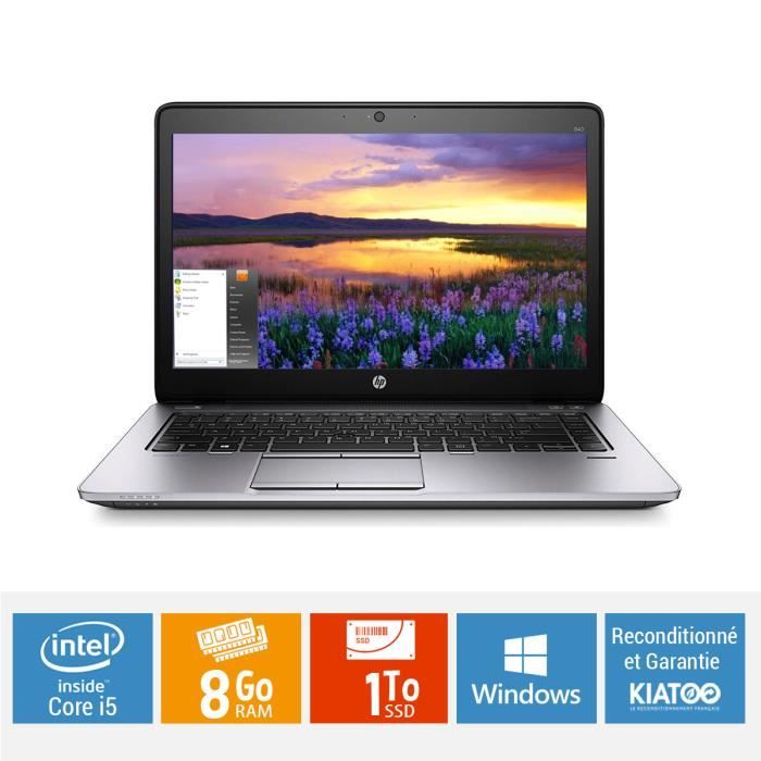 ORDINATEUR PORTABLE HP ELITEBOOK 840 G2 CORE I5 8 GO RAM 1 To SSD DISQUE DUR
