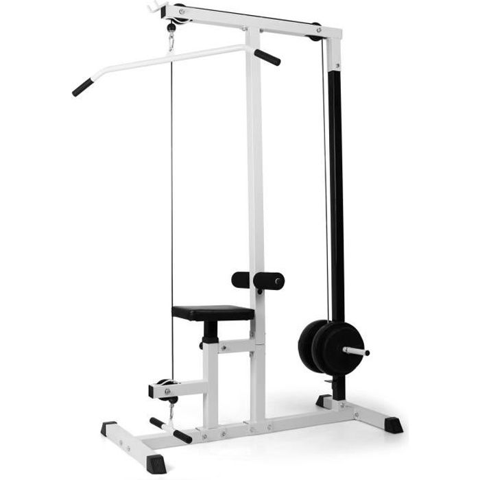 Klarfit FIT-LM01 Latissimus Dorsi - Station de musculation - tirage de poulie - pour traction et rameur - machine à charge guidée