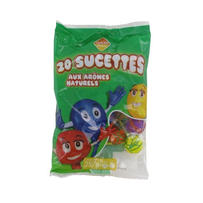 Sucettes aux arômes naturels Leader Price x20 - 257g