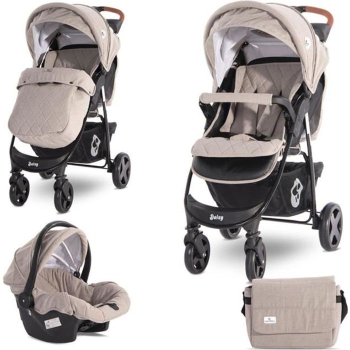 Poussette combinée duo 2 en 1 avec siège auto DAISY SET Lorelli beige