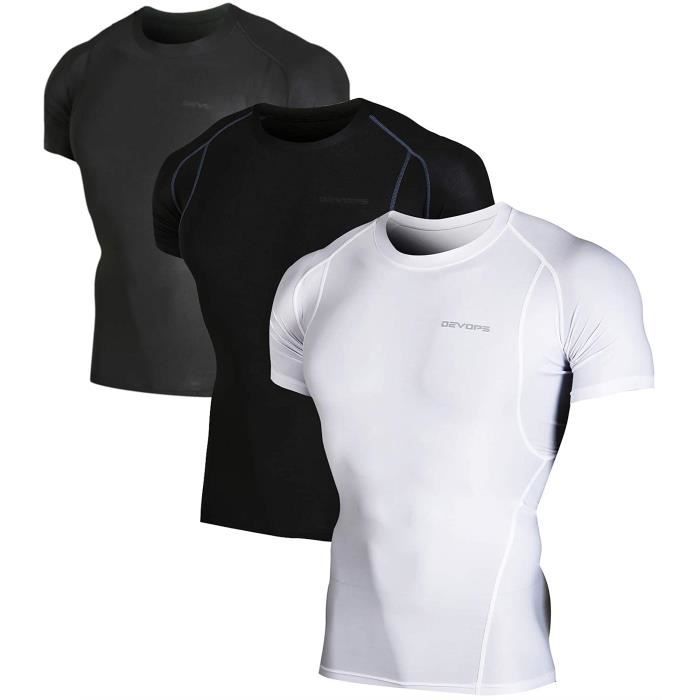 Sweatshirt ATQN8 23 Cool Pack Athletic Dry manches courtes Compression Baselayer T-shirts d'entraînement Taille-XL