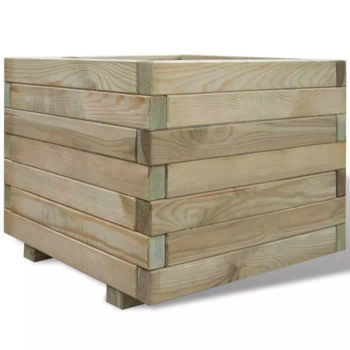 Jardinière carrée en bois 50 x 50 x 40 cm