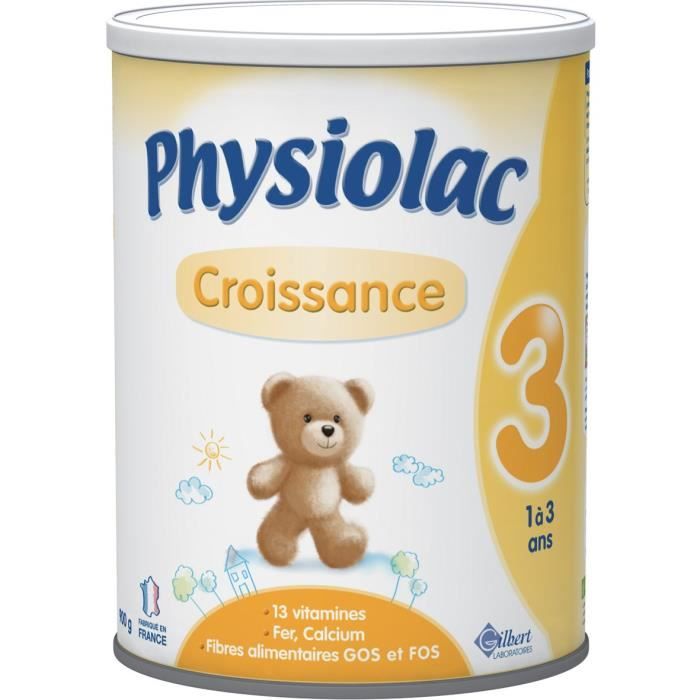 PHYSIOLAC 3 Croissance - lait en poudre 3eme âge - 900g