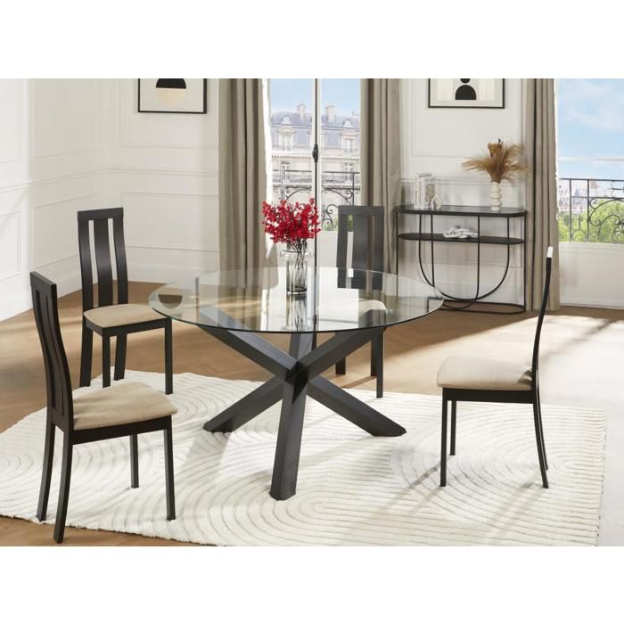 Lot de 2 chaises DOMINGO - Hêtre massif wengé