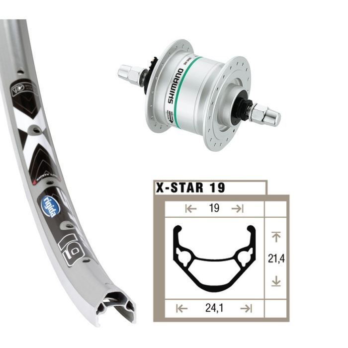 Roue AV 20X1 75 m dynamo DH3N20 NT 36T