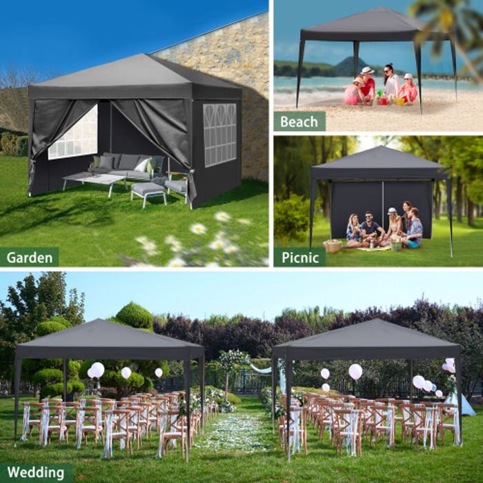 Tonnelle De Jardin Tectake 3x3 M – Chapiteau Barnum Imperméable, Protection UV 30+, Cadre Acier Époxy