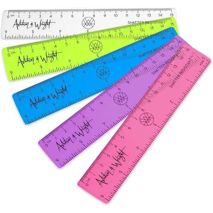 Lot De 4 Règles Souples En PVC 30 Cm - Flexibles, Incassables, Colorées - Pour école, Bureau, Dessin