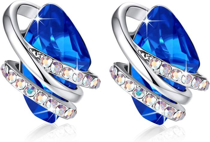 Boucles D'oreilles Pendantes Plaqué Or 18K Avec Cristaux Et Zircones - Bijoux élégants Pour Femme - Design Délicat Et Luxueux