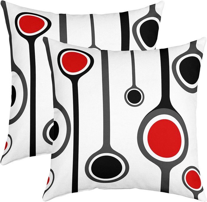 Lot 2 Taies D'Oreiller Ballon Football 50x50 Cm - Housse Coussin Déco Chambre Garçon, Style Géométrique Moderne