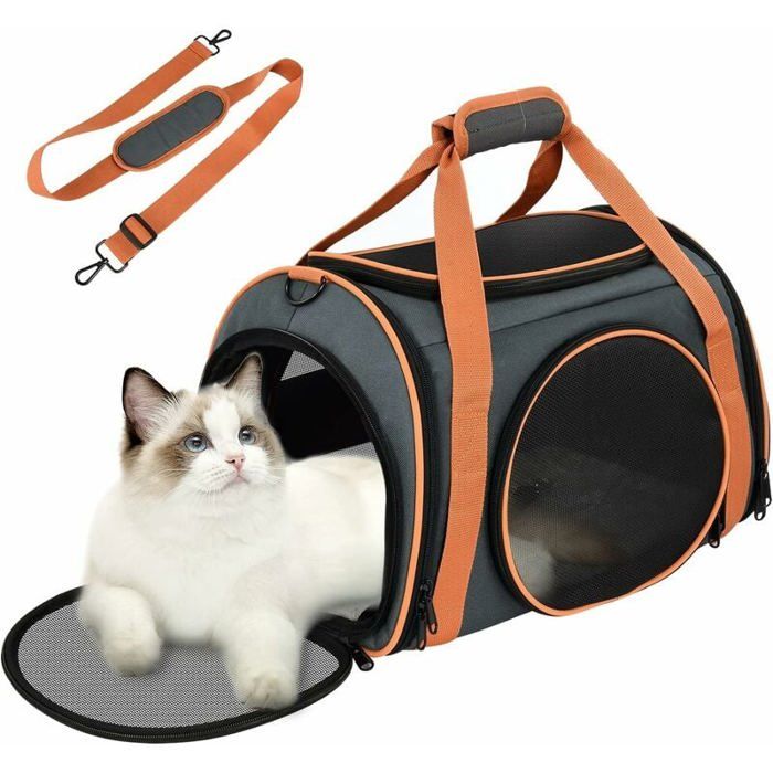 Comparer les prix de Sac Transport Chat, Caisse De Transport Chat Respirant Et Pliable, Cage Transport Pour Chat Avec Grand Espace, Sac Transport Chat