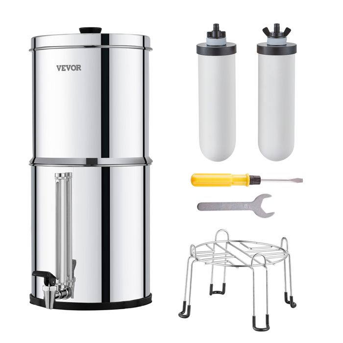 Système de filtration par gravité - VEVOR - k8626A - Réduit le plomb - Jusquà 99% du chlore - Capacité 78 L + 85 L
