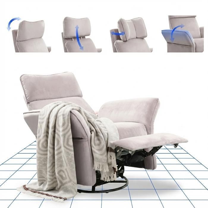 FlexiSpot Fauteuil Relaxant Électrique XR8 Cradle Inclinable Pivotant Appuie-Tête 3D AccoudoirsDossier RéglablesBeige