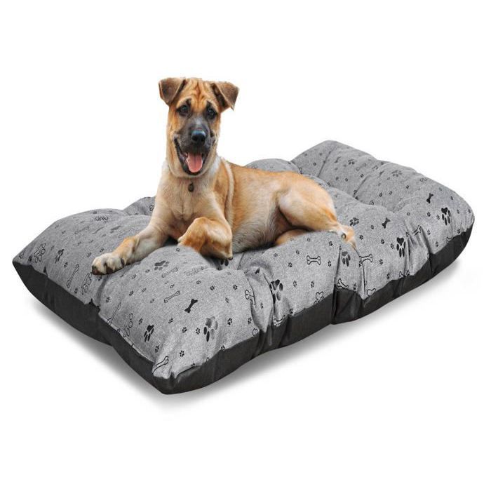 Comparer les prix de Coussin pour chien PRESTIGE 80x60 cm imperméable os noir