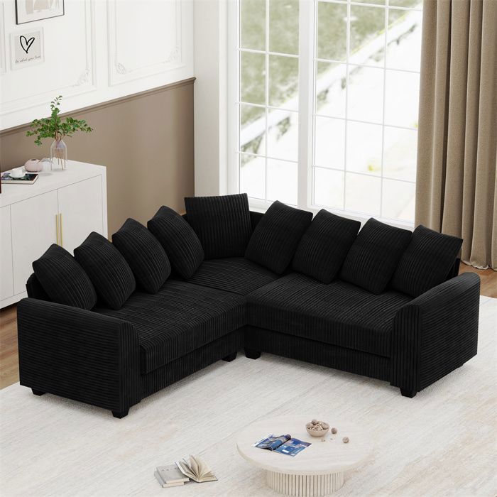 DRIPEX Canapé modulable en forme de L avec 9 oreillersgrand