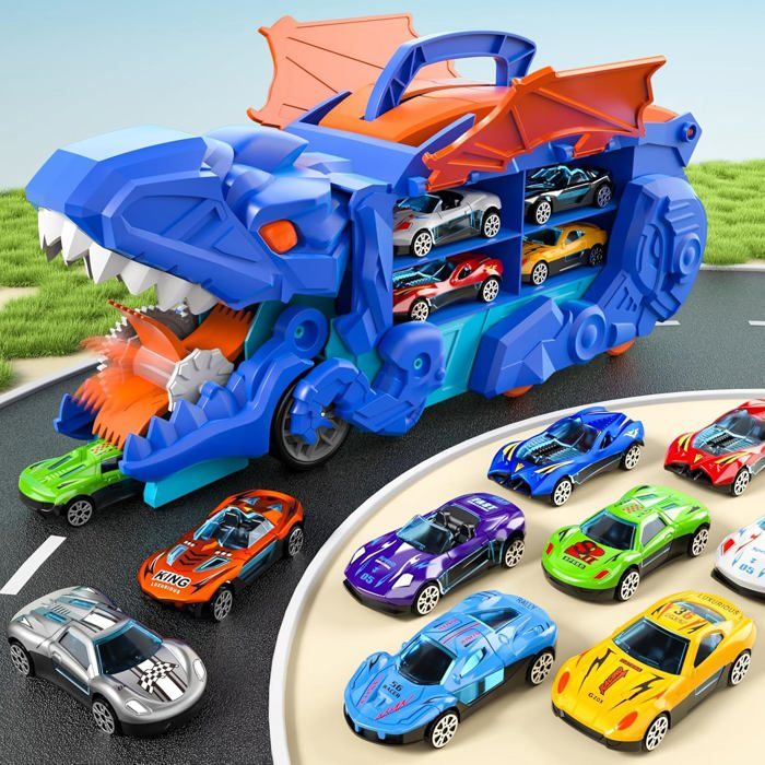 Tacobear Circuit Voiture Jouet DIY Puzzle Piste Course - Licorne Dinosaure Espace Mer - 3-6 Ans
