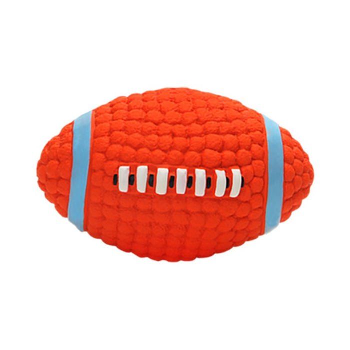 Comparer les prix de Balles pour chien　Balle Chien Jouet Ballon de Rugby Jouet à Mâcher Balle Latex pour Chien Jouets à Couinement Balle Son Étiquette