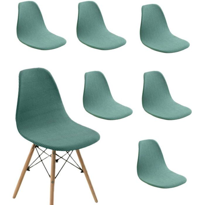 Lot de 6 housses de chaise scandinave en jacquard housses de chaise de salle à manger de couleur unie housses de chaise sans acco